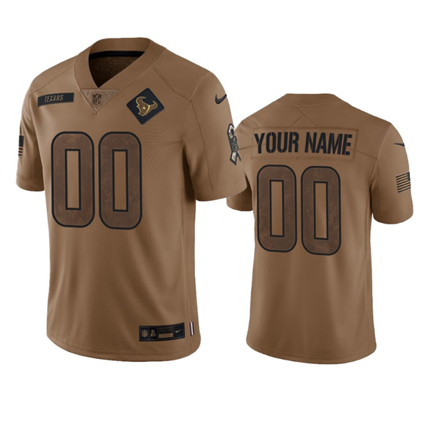 Men's Houston Texans Active Player Custom 2023 Brown Salute To Service Limited Football Stitched Jersey,We sell and wholesale Men's Houston Texans Active Player Custom 2023 Brown Salute To Service Limited Football Stitched Jersey on line form chian!